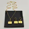 Nova Corrente de Clavícula em Ouro Sólido com Pingente em Formato de Bolsa, Brincos Estilo Europeu e Americano, Acessórios de Orelha com Design de Moda de Luxo Leve