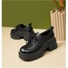 Zapatos Pequeños de Cuero Estilo Británico con Suela Gruesa para Mujer 2025 Primavera y Otoño Nuevos Zapatos de Trabajo para Mujer Mocasines Negros de Moda Planos Jk