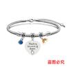 Pulsera Europea y Americana transfronteriza hueso de serpiente día del maestro acero inoxidable diamante azul conmemorativa regalo de vacaciones grabado pulsera de acero de titanio al por mayor