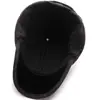 Gorra de béisbol informal de invierno para ganar gorro de otoño e invierno para mediana edad y ancianos protección cálida para los oídos gorra de algodón gorra bordada a cuadros