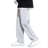 Pantalones deportivos para hombre, nueva colección primavera 2026, corte holgado, pierna recta, pants grises, pantalones largos casuales de pierna ancha para adolescentes
