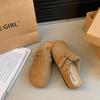 Chinelos Meia-Calça Fechados com Fivela para Mulheres 2025 Nova Primavera para Exterior Slip-On Casuais com Solado Grosso Estilo Birkenstock para Mulheres