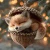 Pendente Acorn Pequeno Animal Acrílico Fofo Novo Novidade Transfronteiriço Árvore de Natal Carro Amante de Animais de Estimação Presente