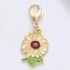 Novo Pingente Chaveiro Íris Floral Fresco Estilo Desenho Animado com Fecho Lagosta de Metal para Acessórios de Bolsa Feminina