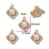 Acessórios de joias de liga leve de luxo, pingentes com incrustação de pérolas, decorações para pulseira, colar e chaveiro DIY, W893