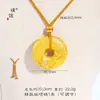 Colar com Fivela de Segurança Puzuo Gold Shop Estilo Igual Padrão Martelo Ouro Areia Flor de Lótus Diamante Peixe Koi Cabaça Nova Corrente de Suéter Chinoiserie para Mulheres