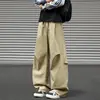 Nueva colección de otoño: Pantalones casual plisados deconstruidos azules estilo francés, pantalones de trabajo versátiles para hombre con cordón, pierna ancha, pierna recta