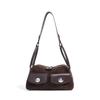 2026 Nuevo Modelo Bolso Cruzado de Piel Genuina para Mujer, Bolso de Hombro Sencillo para el Trabajo, Bolso de Mano de Gran Capacidad, Bolso Tipo Bowling para Mujer