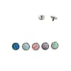 Aretes de Ópalo de Aleación de Titanio, Clavos para Hélice de Hueso de Oreja con Base Plana de Ópalo, Fabricantes de Joyería para Piercings, Venta al por Mayor Transfronteriza