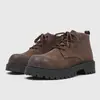 Botas de invierno altas estilo Martin para hombre, estilo británico, retro americano, botas de cuero ante marrón, de caña media, que aumentan la altura, botas de trabajo impermeables