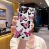 Funda Transparente para Teléfono Mariposa Negra Rosa Dulce y Genial Estilo Chica Caliente Y2K Adecuada para Samsung S25Ultra Alta Transparencia Anti-Caídas Funda Suave