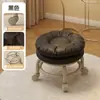 Taburete Pequeño para el Hogar con Ruedas Giratorias, Taburete Bajo con Ruedas, Taburete Redondo Pequeño Móvil con Cojín Suave para Adultos, Adecuado para la Entrada
