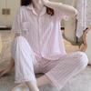 Pijama Dulce de Verano Estilo Japonés para Mujer Dibujos Animados Cuadros Chica Melodía Holgado Comercio Exterior del Sudeste Asiático Ropa de Casa Transfronteriza