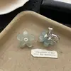 Aretes de Flor de Circonia de Colores Estilo Coreano con un Toque de Lujo, Frescos y Elegantes, Aretes de Diseño Versátil y Único para Mujeres