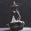 Quemador de Incienso de Flujo Inverso de Loto Púrpura y Bergamota Transfronterizo Quemador de Incienso de Pagoda de Bergamota de Ciervo Blanco Creativo Adornos de Artesanía para el Hogar