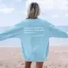 Moletom Feminino com Gola Careca e Forro de Fleece com Estampa de Slogan em Cor Lisa para Sites Independentes de Comércio Exterior