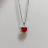 Collar de Corazón de Espina Nueva Transfronterizo Personalizado Europeo y Americano Gótico Oscuro Nicho Subcultura Hip-Hop de Moda Joyería