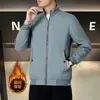 Chaqueta de Hombre 2026 Otoño con Cuello Alto y Forro Polar, Abrigo Cortavientos para Primavera y Otoño, Casual de Negocios, Tallas Grandes, Versátil, Cierre de Cremallera