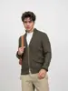 Chaqueta de punto para hombre, Nueva de Otoño/Invierno, Color liso, Cuello alto, Cremallera, Cárdigan, Prendas de punto versátiles y casuales para hombre