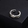 Anillo de Dedo Índice Cruzado Estilo Frío Marca de Moda para Mujer Anillo de Dedo Distintivo de Flor de Iris Plata Cobre Recubierto Accesorios Sentido de Alta Calidad Retro
