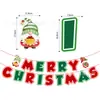 Banner Navideño Transfronterizo Feliz Navidad Set de Decoración Colgante en Espiral Decoración para Pasteles Decoraciones para Fiestas