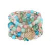 Itens Mais Vendidos Transfronteiriços: Pulseira com Pingente de Coração em Liga de Metal Estilo Boho, Pulseira Elástica de Contas Multicamadas