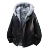2026 Nuevo Abrigo de Algodón Estilo Americano de Invierno con Cuello Largo de Piel para Parejas, Chaqueta con Capucha de Piel Sintética Engrosada
