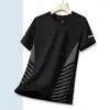 Camisa de Seda de Hielo de Manga Corta Lista para Usar del Fabricante para Hombre, Verano, Delgada, de Secado Rápido, Malla, Top Deportivo, Camiseta de Media Manga, Ropa de Verano