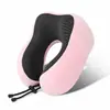 Almofada de pescoço de espuma de memória para viagem Amazon, travesseiro de suporte para pescoço em forma de U, portátil e dobrável para aviões