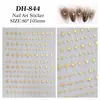 Pegatinas para Uñas de Estrella de Cuatro Puntas y Estrella de Ocho Puntas, Versátiles Diseños Planos de Estrellas Doradas, Plateadas, Negras y Blancas, Pegatinas para Uñas DIY, Estilo Dh