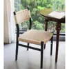 Silla de Comedor de Madera Maciza Silla con Respaldo Tejido de Cuerda Estilo Mediados de Siglo Silla para Mesa de Comedor Hogareña Retro Madera Original Estilo Wabi-Sabi Silla de Escritorio