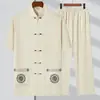 Camisa de manga corta para papá Traje de hombre Verano Ropa de verano fina para hombres de mediana edad y ancianos Traje Tang Camisa de verano para ancianos
