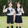 Uniforme de clase para foto de graduación de jardín de infantes, traje de verano estilo británico para 61 niños para actuación, atuendo para actuación de recitación y coro de estudiante de primaria
