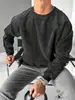 Tendencia transfronteriza Amazon ropa de hombre cuello redondo pana top holgado hombro caído manga larga suéter sudadera casual texturizada