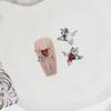 Nuevo diseño de uñas en color blanco K, celebrante de Internet, explosivo con amor, aleación de diamantes, forma de mariposa tridimensional, joyería de uñas súper llamativa