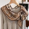 Bufanda Larga de Imitación Seda y Lana de Doble Cara y Doble Capa con Borde Biselado para Mujer, Primavera, Otoño e Invierno, con Correa Ancha, Bufanda Versátil
