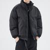 Nueva Chaqueta de Algodón Grueso con Costuras de Moda Casual Suelta con Cuello Alto para Hombre 2025