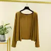 Cardigan fino de modal de verão, top com proteção solar, novo casaco fino de manga longa feminino, versátil, camisa para ar condicionado
