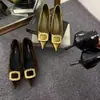 2026 Estilo Nuevo Estilo Maduro Punta Cuadrada Hebilla Cuadrada Corte Bajo Zapatos de Salón Tacones Altos Franceses