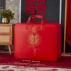 Bolso de Mano No Tejido Set de Cuatro Piezas para Boda Bolsa para Guardar Colcha de Boda Roja Bolsa para Empacar Colchas Dote Festiva de Boda