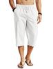 Pantalones capri de yoga ligeros e informales de cintura media con cordón ajustable para hombre, de color liso, para playa, estilo transfronterizo europeo y americano, muy vendidos