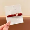 Pasador de Año Nuevo de Alta Gama Estilo Vintage Chanel en Rojo Festivo, Realza el Cutis, Pinza para el Cabello para la Frente, Pinza BB, Pinza de Pato para Mujer
