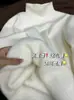 Suéter de Punto Suave y Esponjoso de Color Sólido con Cuello Semi-Alto para Mujer, Grueso y Cálido para Otoño e Invierno, Top Básico Simple Interior