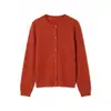 Nueva Chaqueta Cardigan de Color Sólido Otoño 2025 para Mujer, Cuello Redondo, Tejido Simple y Suave, Suéter de Cachemir Cepillado