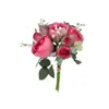 Ramo de Loto Simuladas de 10 Cabezas, Flores Artificiales para Fotografía, Decoración del Hogar, Ramo de Novia