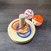 Brinquedo de Treinamento com Argolas para Papagaio, Argolas Plásticas Coloridas, Bastões de Mastigar de Madeira Natural, Alívio do Tédio, Antidepressivo, Acessórios Interativos para Treinamento de Pássaros