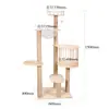 Marco de Escalada para Gatos, Árbol para Gatos, Casa Grande de Madera para Gatos con Rascador, Ahorro de Espacio, Estante para Gatos tipo Cápsula Espacial, Personalizable