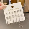 Pendientes de perla de circón de imitación, sensación de lujo ligero y alta gama, pendientes aptos para oídos sensibles, estilo coreano, elegancia cotidiana, versátiles, pendientes para mujer al por mayor