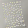 Adesivos de Unha Margarida Branca 5D Em relevo Estéreo Margarida Fresca Adesivos de Unha DIY Acessórios Estilo Ca