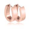 Pendientes retro mini de acero inoxidable dorados para hombre y mujer, minimalistas, clásicos, de 5 mm, con forma ovalada geométrica grande, con clip para la oreja.